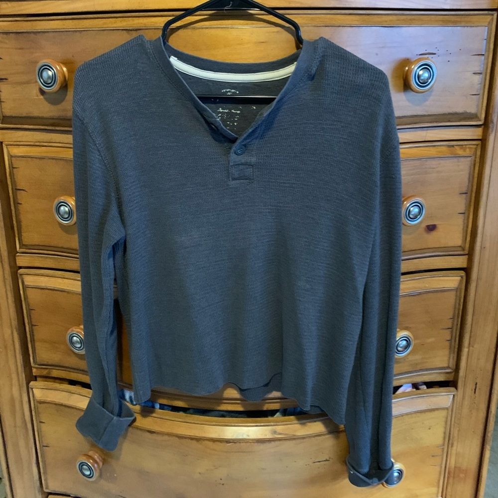 Waffle knit Henley tee